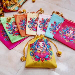 Fabric Potly with Deity Printed