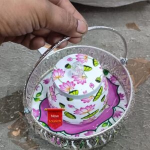 Silver plated Basket with Jar